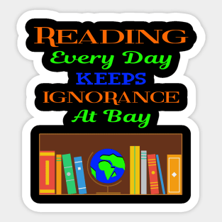 Reading Books Motivational Slogan For Book Lovers & Lit Fans Sticker